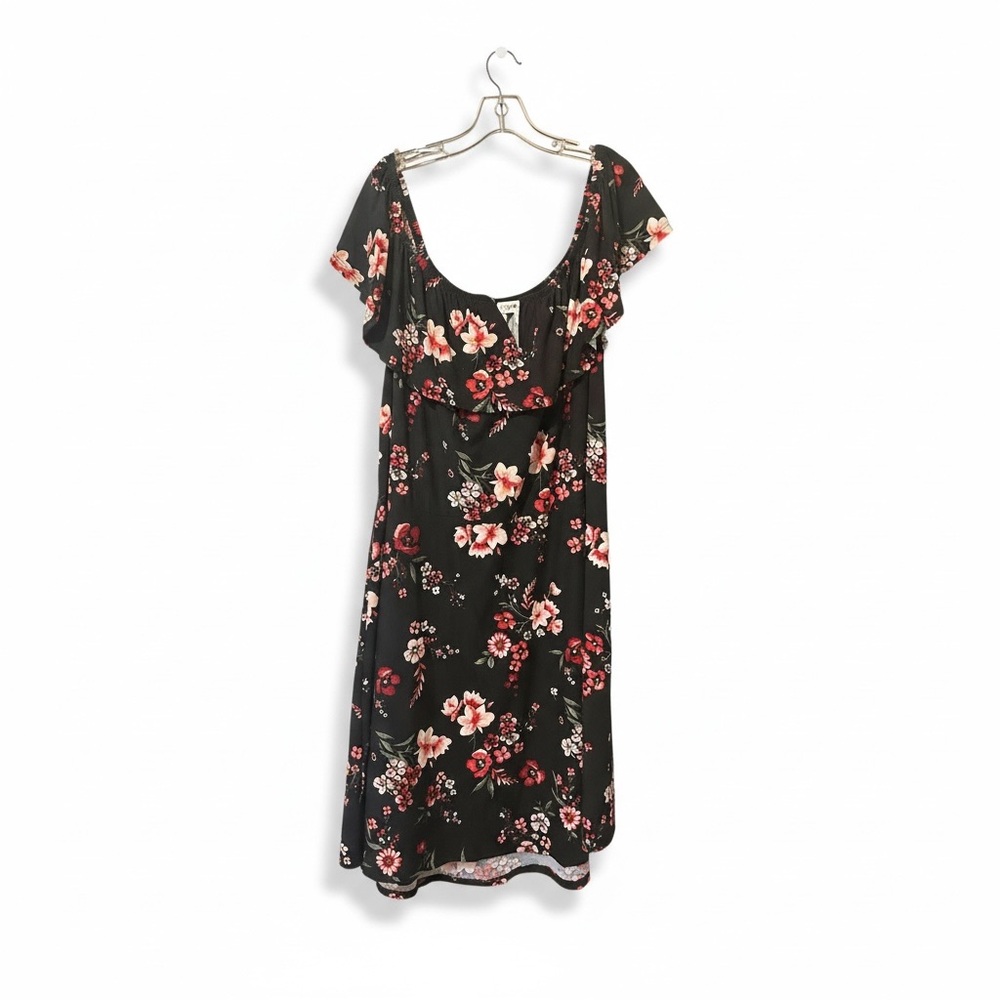 Eye Candy Black Floral Midi Dress